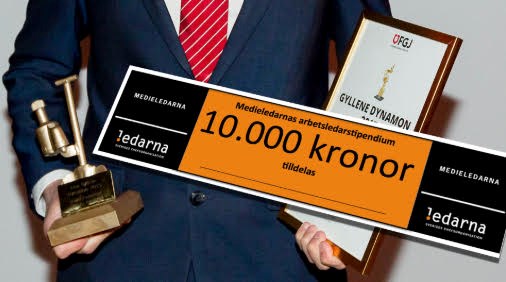 Medieledarna sponsrar Gyllene Dynamon med 10 000 kronor.
