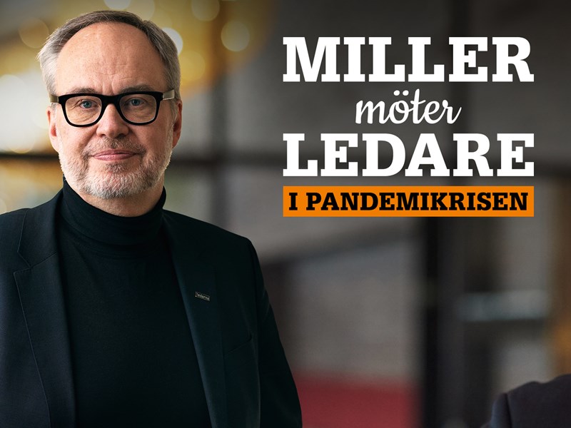 Bild på Andreas Miller och text: Miller möter ledare i pandemikrisen.