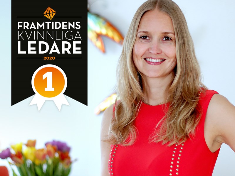 Porträtt Nina Åxman och text: Framtidens kvinnliga ledare 2020.
