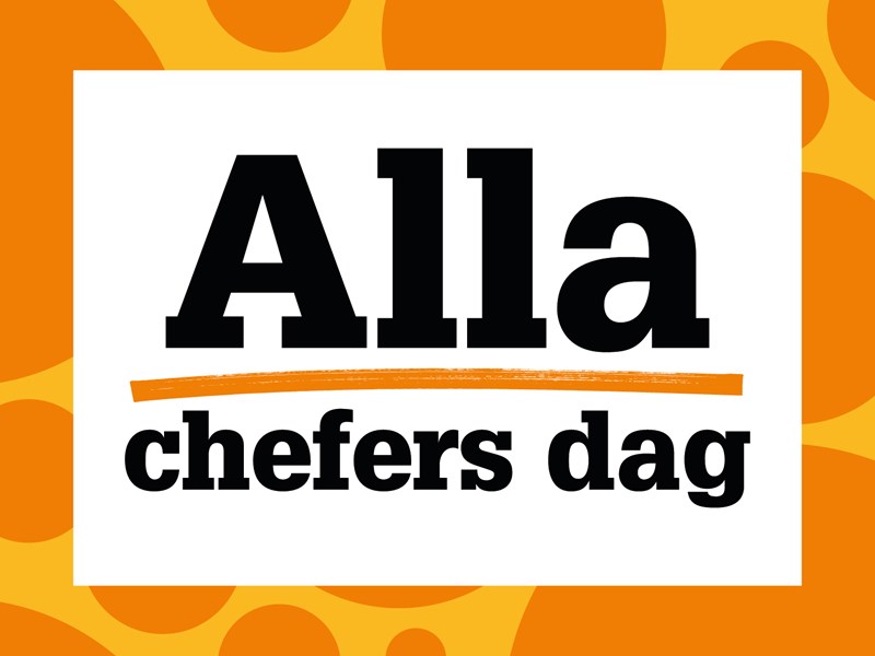 Orange bakgrund och text: Alla chefers dag.