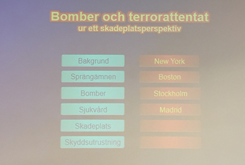 PowerPointpresentation från utbildningsdag om terrorattentat.
